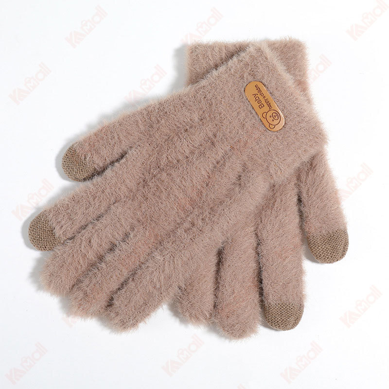 camel gloves acrylic for women